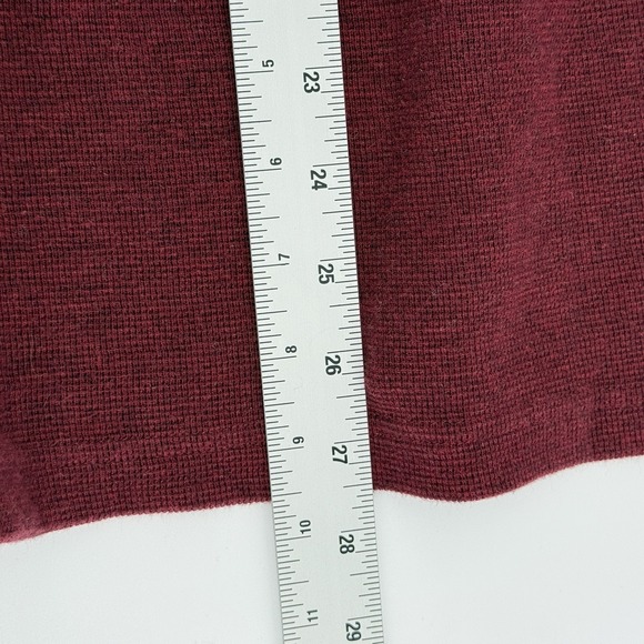 LL Bean Mens XL-Reg Unshrinkable Mini Waffle Henley Deep Wine Heather 187244 - Picture 6 of 7